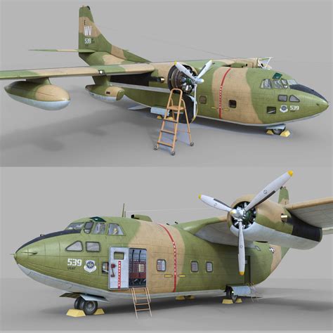 Fairchild C-123 Provider 3D Model by be-gemot