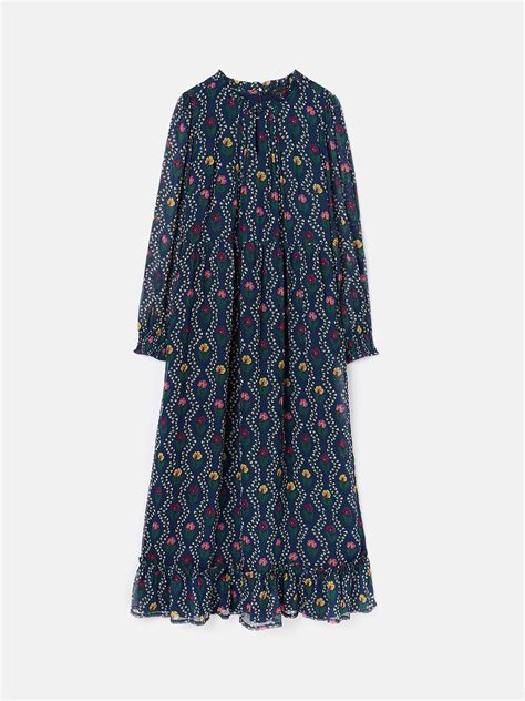 Buy Helena Navy Floral Printed Dress from the Joules online shop