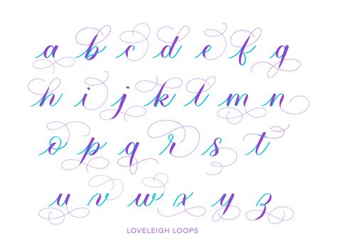 60 A-Z Calligraphy Alphabet Examples (+ Free Worksheets!) — Loveleigh Loops