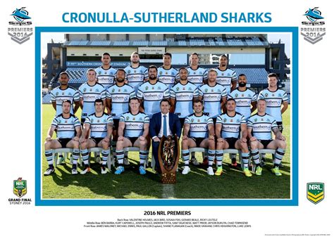 Cronulla Sharks 2016 Premiership team photo framed - Pro Sports Memorabilia