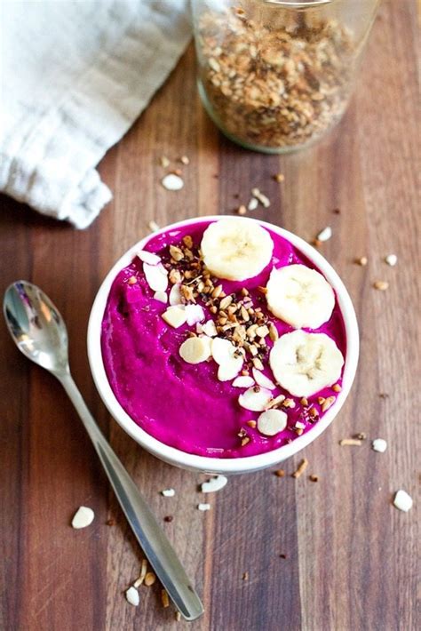 Almond Banana Dragon Fruit Bowl