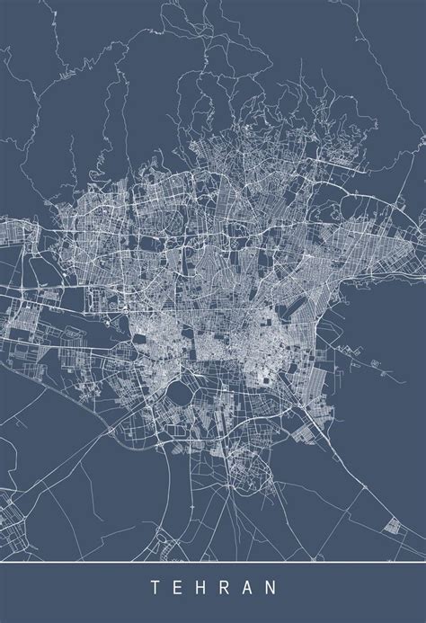 TEHRAN MAP ART, Digital Download, Map of Tehran Iran, Modern City Print Art, City Map, Home ...