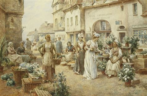 A Flower Market Painting by Alfred Glendening Junior - Fine Art America