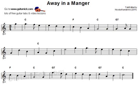 AWAY IN A MANGER Easy Guitar Lesson: GuitarNick.com