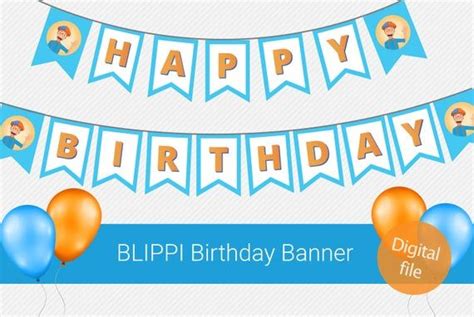 a happy birthday banner with balloons and an image of a man on the top one