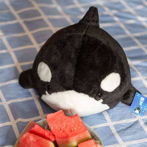 Chubby Orcinus Orca Plush Stuffed Toys Killer Whale Plushie Pillow - K