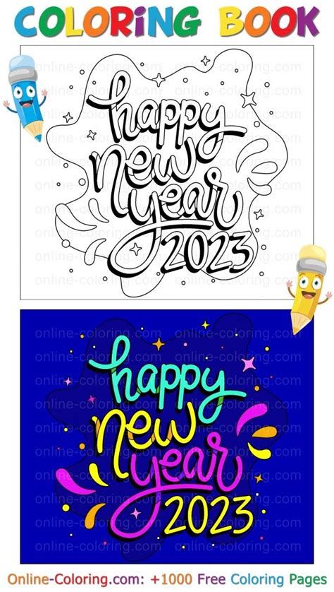Wishing you a Happy New Year 2024 | Free Online Coloring Page | New ...