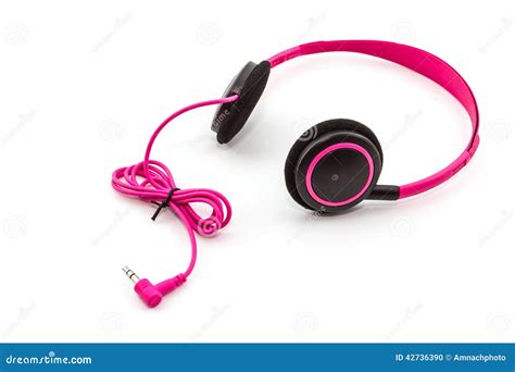 Pink headphones. stock photo. Image of headphones, headphone - 42736390