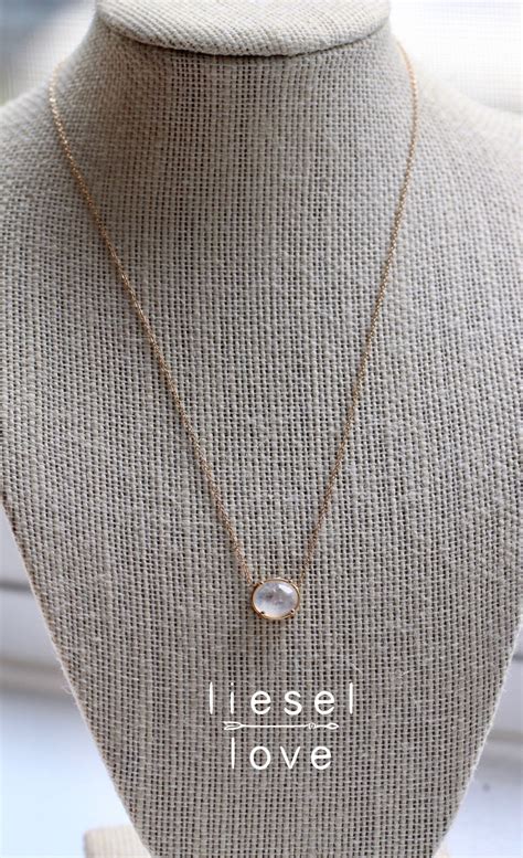 14K Gold Moonstone Prism Necklace