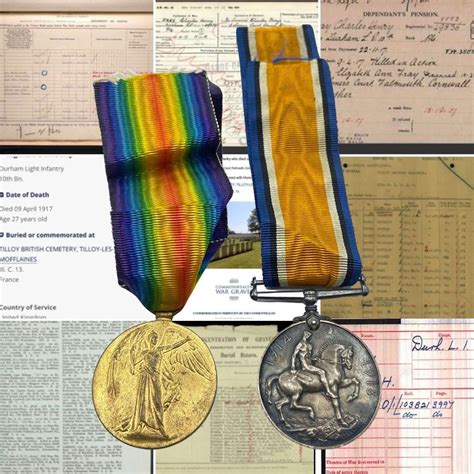 WW1 British War & Victory Medal To KIA Pte C H Fray Durham Light Inf in ...