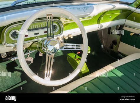 interior detail of a retro 1950s automobile Stock Photo - Alamy