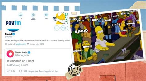 As police forces, brands join #Binod meme trend, Tinder India’s entry ...