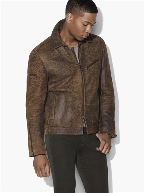 Lyst - John Varvatos Distressed Leather Jacket in Brown for Men