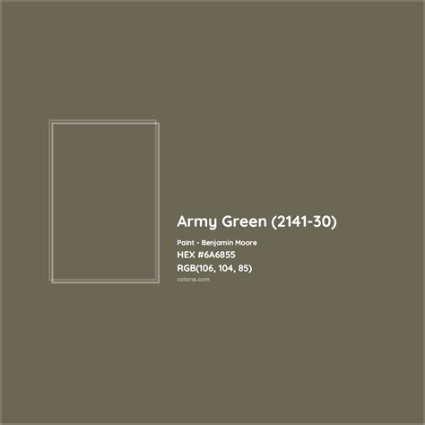 Benjamin Moore Army Green (2141-30) Paint color codes, similar paints and colors - colorxs.com