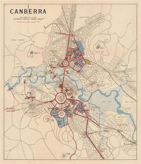 Canberra Map Old Map of Canberra Print Archival - Etsy