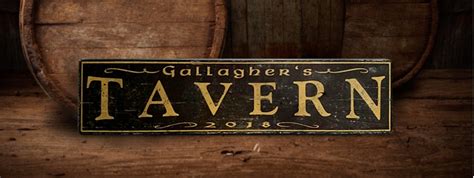 Personalized Tavern Rustic Wood Sign - Antique Style – Sign Treasure