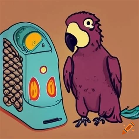 Pigeon sitting next to a fan heater on Craiyon