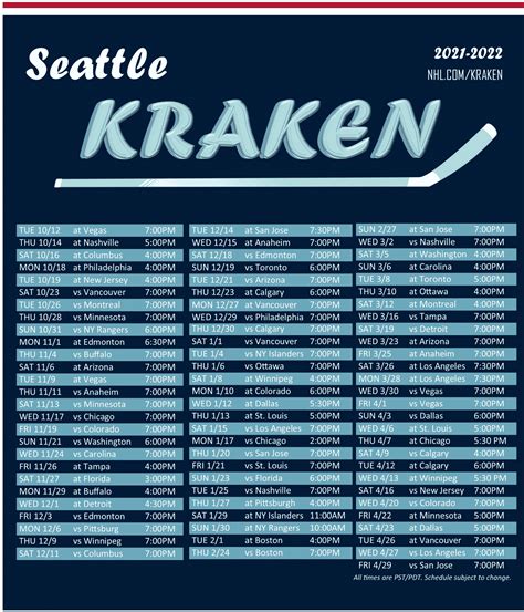 Seattle Kraken 2024-25 Schedule - Ivett Sarette