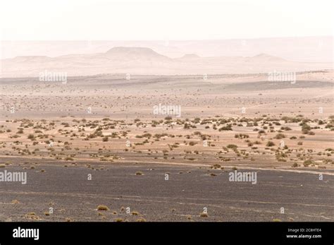 The Badia region of the desolate Jordanian eastern desert long the border of Saudi Arabia, near ...