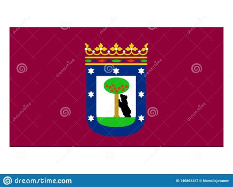 Flag of the City of Madrid stock vector. Illustration of ensign - 146863257