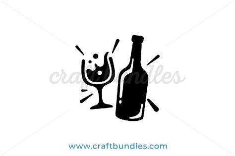 Wine Bottle SVG Cut File - CraftBundles