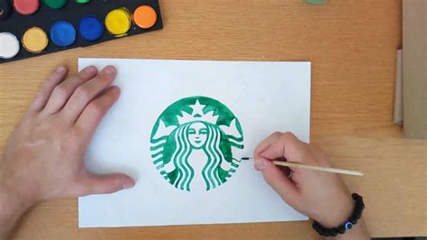 How to draw a Starbucks logo - YouTube