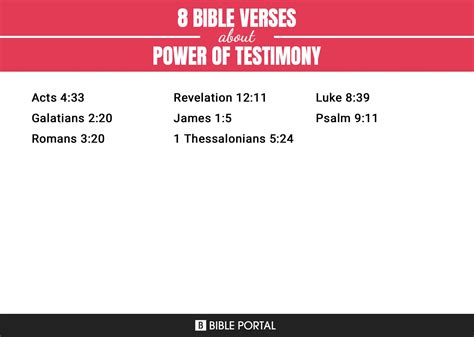 8 Bible Verses about Power Of Testimony