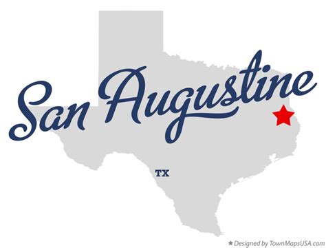 Map of San Augustine, TX, Texas