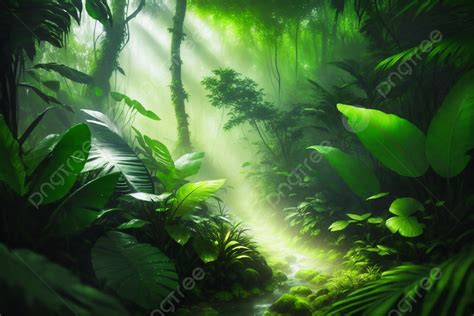 Wild Tropical Forest Painting Generative Ai Illustrations Background, Wild, Tropical, Forest ...