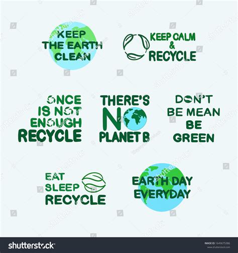 Set Eco Friendly Lifestyle Motivational Slogans Stock Vector (Royalty Free) 1649675386 ...