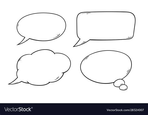 Speech bubbles hand drawn sketch Royalty Free Vector Image