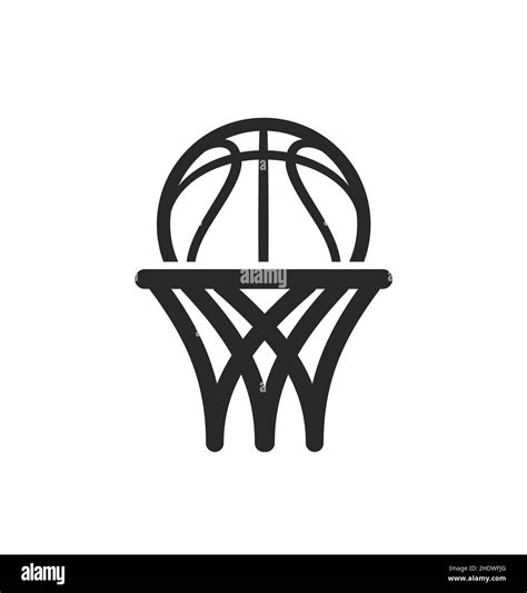 basketball logo simple stylized line drawing abstract hoop net ring ...