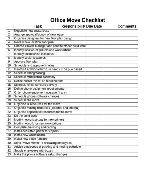 Office Relocation Project Plan Template - Printable Word Searches