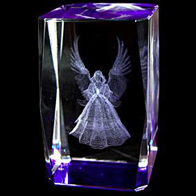 3D Laser Etched Crystal – Angle Paperweight