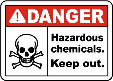 Danger Hazardous Chemicals Sign - Claim Your 10% Discount