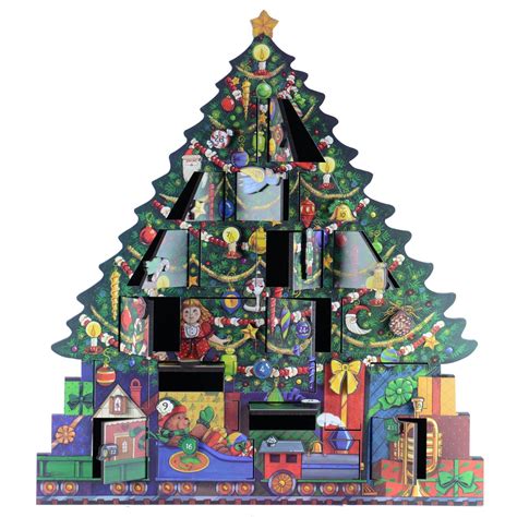 Wooden Christmas Tree Advent Calendar With Ornaments - images.go-banana.com