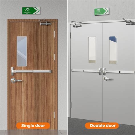 Door Push Bar Panic Exit Device with Exterior Lever, 70cm/27.5” Stainl