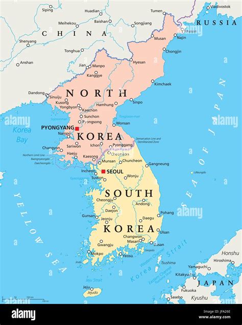 World Map Showing North And South Korea - Darsie Francesca