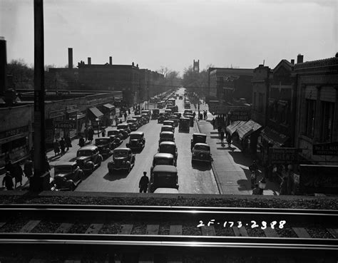 Granville looking west towards Broadway from the "L" stop, 1936 ...