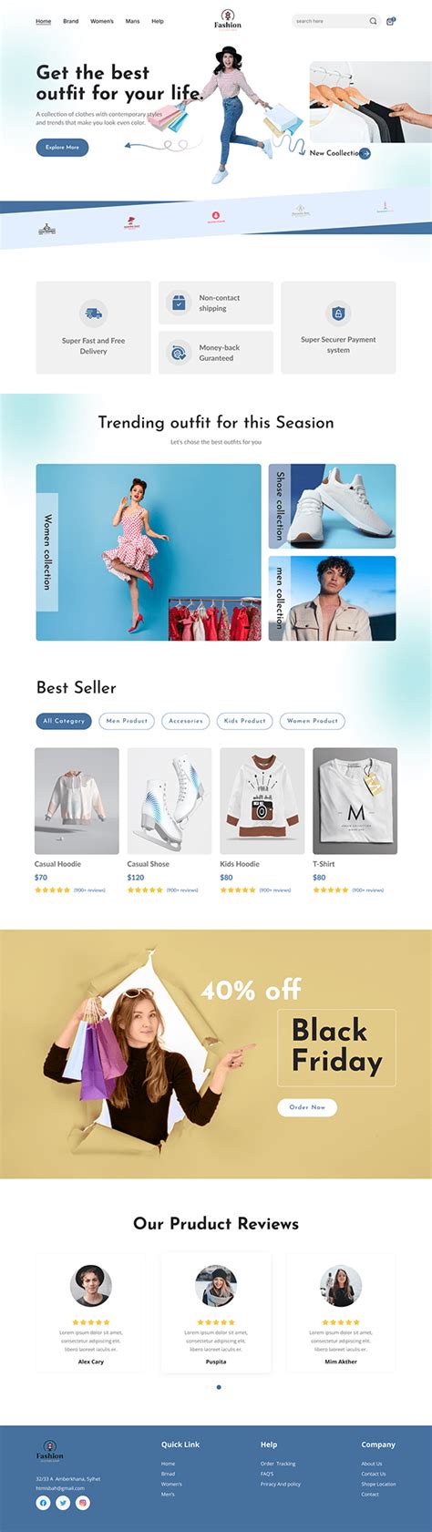 Fashion Product Shopify Template on Behance