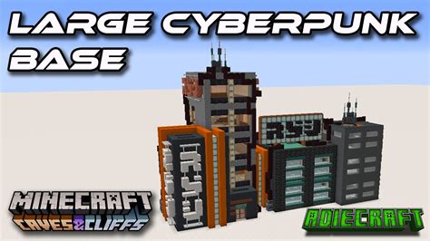 EASY Minecraft Cyberpunk Base TUTORIAL - Minecraft 1.17 - Large CYBERPUNK Base! - Cyberpunk 2077 ...