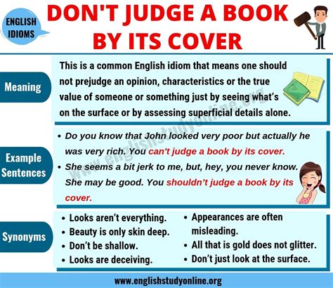 Don't Judge A Book By Its Cover | Meaning, Useful Examples & Synonyms ...