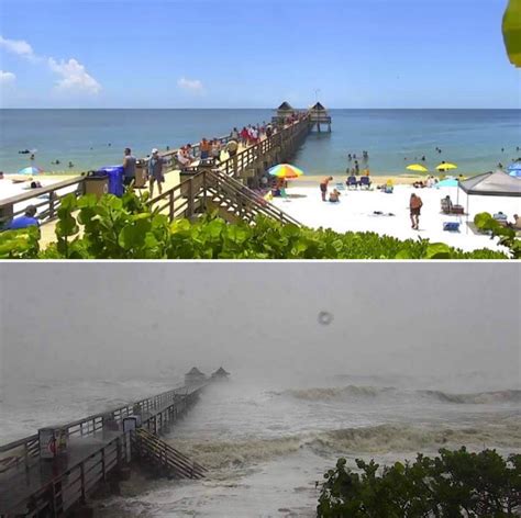 PHOTO Naples Florida Pier Before And After Hurricane Ian Hit