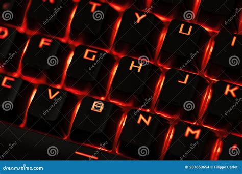 Backlit Gaming Keyboard Detail Editorial Stock Image - Image of colors ...