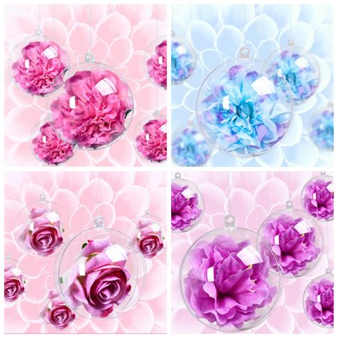 Openable Hollow Hanging Clear Transparent Christmas Ornaments Plastic Ball With Flower - Buy ...