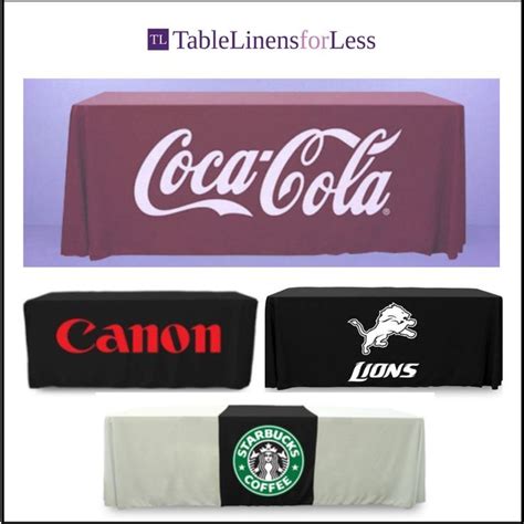 Table Covers with Your Logo - TableLinensforLess in 2022 | Table covers, Logo tablecloth, Custom ...