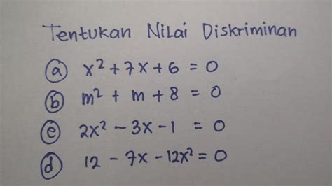 Cara Menentukan Diskriminan dari Persamaan Kuadrat | Matematika SMP - YouTube