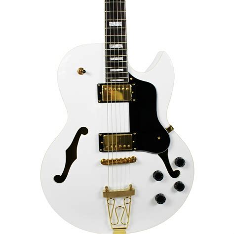 Archtop Electric Guitar White Bird