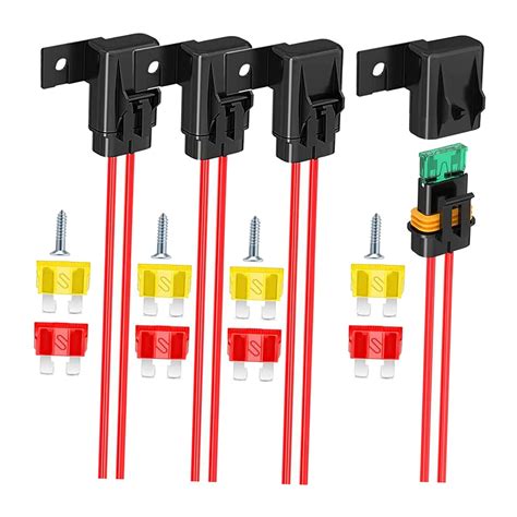 Inline Fuse Holder Easy Installation Automotive 40A 20A 30A 40A Replacement Fuses Wiring Harness ...