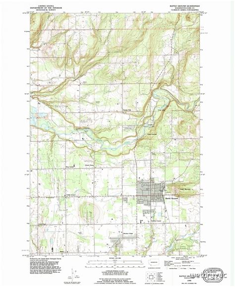 "USGS Topo Map Washington State WA Battle Ground 239955 1990 24000" Posters by wetdryvac | Redbubble